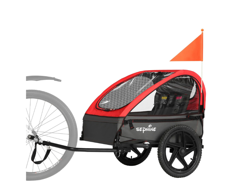 Sepnine Foldable 2-Seater Child Bike Trailer - Outdoor Use