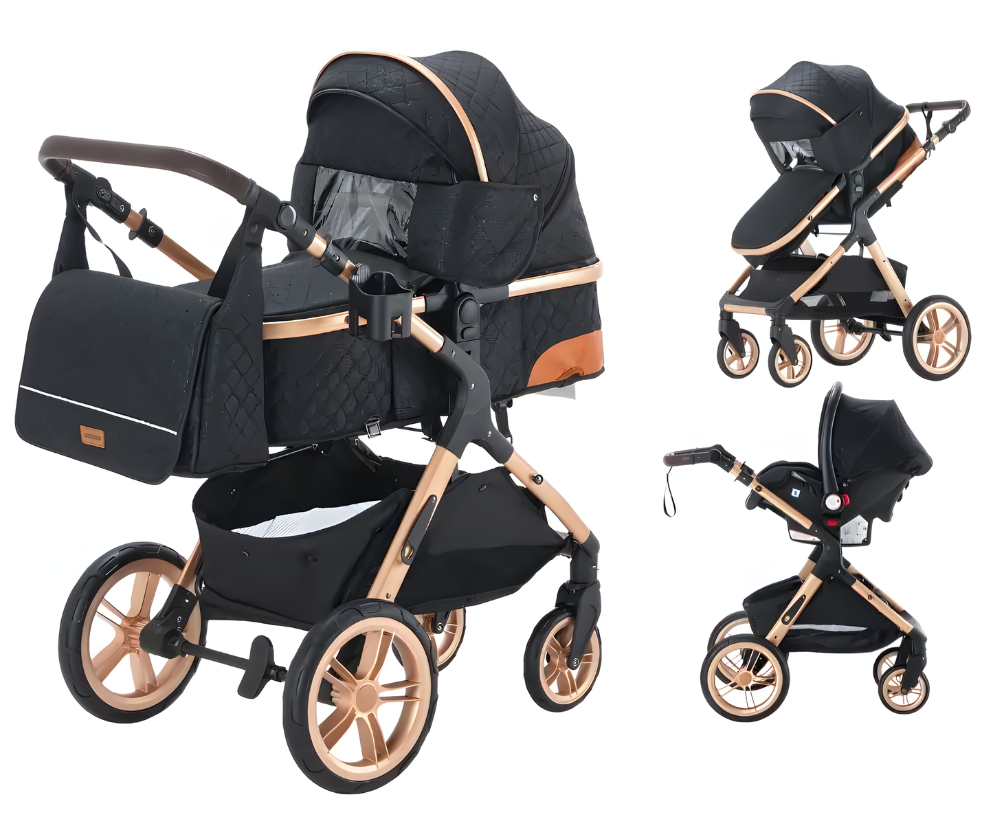 Lastenrattaat 3-in-1 musta Elovia