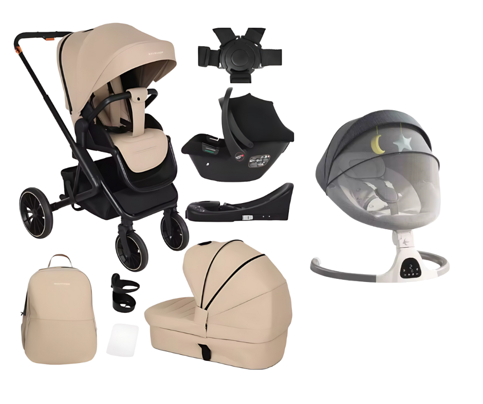 BabyVoyage Vauvanrattaat 4 yhdessä + Sähköinen vauvankeinu 3 yhdessä
