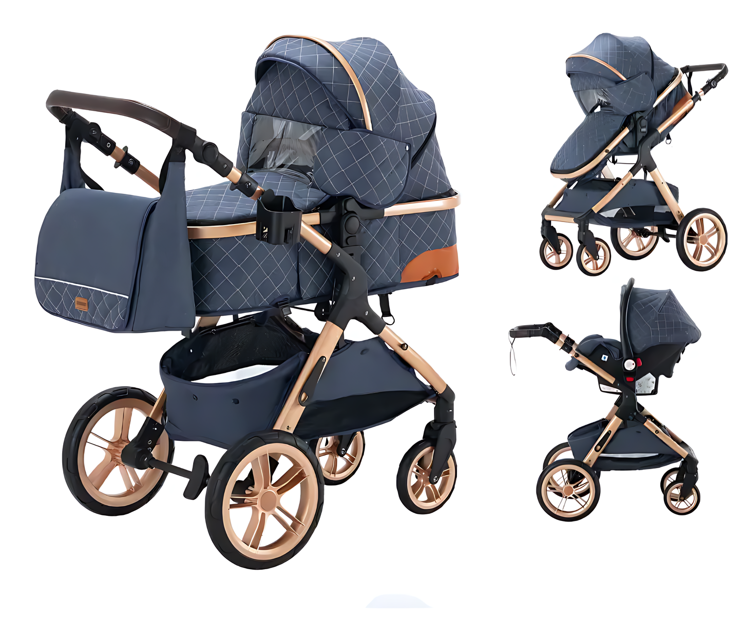 Baby Stroller 3 in 1 Blue Elovia