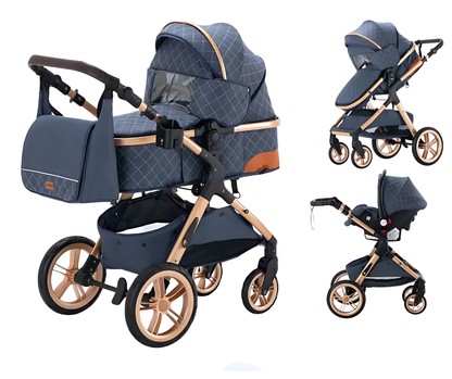 Baby Stroller 3 in 1 Blue Elovia