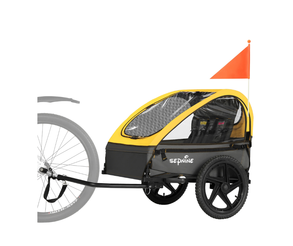 Sepnine Foldable 2-Seater Child Bike Trailer - Outdoor Use