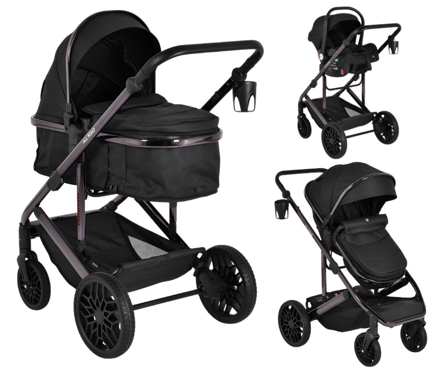 Outing Bundle / Baby Stroller + Infant Car Seat (Moni All Road 3-in-1)+ Stylish Diaper Bag (Mivida)