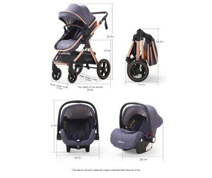 Elovia 3-in-1 yhdistelmävaunut | Musta