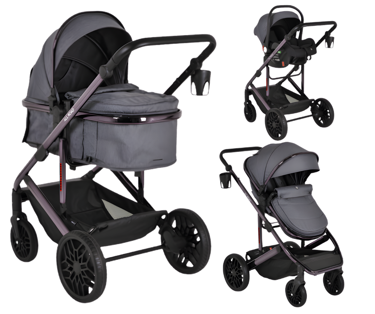 Moni All Road 3-in-1 yhdistelmävaunut | Harmaa