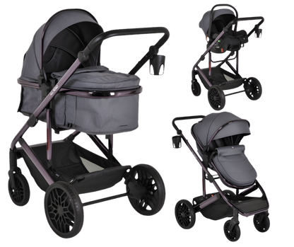 Moni All Road 3-in-1 yhdistelmävaunut | Harmaa